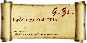 György Zsófia névjegykártya